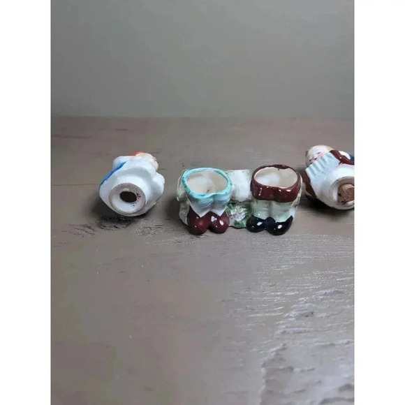 Antique Boy & Girl on Bench W/ Accordion Salt and Pepper Shakers Occupied Japan - Picture 8 of 10